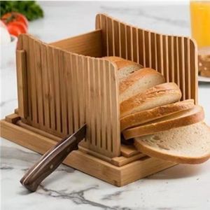 Plates Wooden Bread Slicer Foldable Bamboo Wood Adjustable With Crumble Loaf Baking Tools Toast Cutting Board