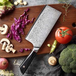 Household Stainless Slicing and Meat Cutting Yangjiang Damascus Steel Japanese AUS10 Kitchen Knife