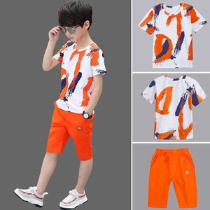 Set di abbigliamento set di abbigliamento Summer 2024 Cotton Youth and Childrens Boys Set 4 6 8 10 12 CHILTHDRENS CHIEDDERNS SET CAMILE CHIEDE