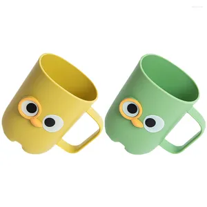 Mugs 2 Pcs Tooth Brushing Cup Household Travel Cups Plastic Water Bathroom Toothbrush Cylinder