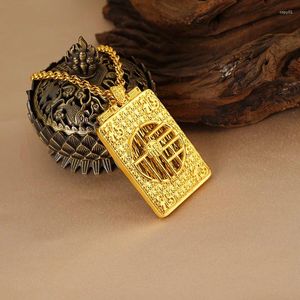 Wisiorki Prawdziwy 18K Gold Kolor Plac Dul For Men Kobiety Zaręcze