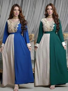 Ethnic Clothing Eid Muslim Abaya for Women Dress Emboridery Abayas Saudi Arabic Beading Lace-up Maxi Vestidos Morocco Kaftan Long Robe 2023 T240515