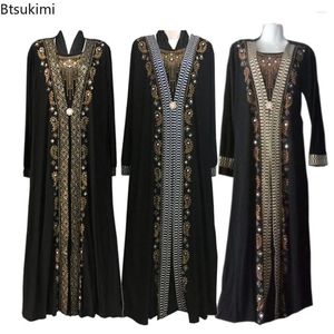 Ethnic Clothing Style Dubai Arab Abayas For Women Muslim Long Dress Sequin Beading Kaftan Robe Elegant Splice Maxi Islamic