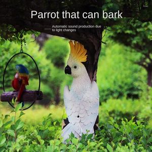 Väggklockor trädgårdsdekoration innergård utomhus hänge po kontroll simulering djur papegoja harts skulptur hängande