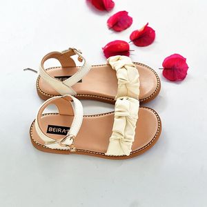 Summer Genuine Leather Non Slip Sole Girls Party Sandals Cowhide Open Toe Little Kids Gladiator Childrens Casual Shoes 240506