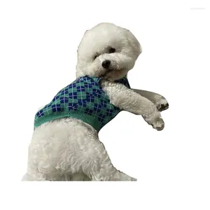 Dog Apparel Pet Green Knitted Sweater For Small Dogs Autumn And Winter Clothers Lovely Style Core Yarn Fabric