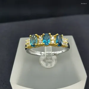 Cluster Rings SACE GEMS Blue Topaz Gemstone For Women Resizable 925 Sterling Silver Engagement Wedding Band Fine Fashion Jewelry Gifts