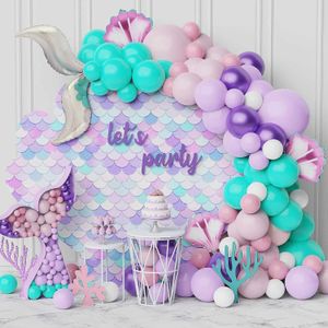 Party Balloons Mermaid Balloon Arch Set Girls Birthday Party Decoration Mermaid Tail Balloon Shower Party Supplies