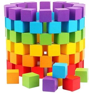 Outros brinquedos 30 peças/lotes 2x2cm Blocos de construção de cubos de madeira para crianças Educação Dice Bloco de tabuleiro Bloco de brinquedo Presentes de brinquedo S245163 S245163