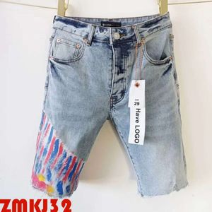 Purple krótkie dżinsy projektant dżinsów szorty High Street Purple Brand Short Hip Hop swobodne krótkie kolano Jean odzież 29-40 Rozmiar Wysokiej jakości szorty dżins 843