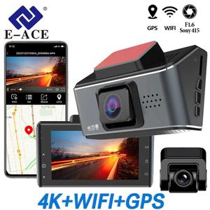 Câmeras de vídeo de ação esportiva E-ACE em Car DVR 4K Dash Cam com Parktronic GPS WIFI 2160P SUPPORTO PARA NA CAM CAM J240514