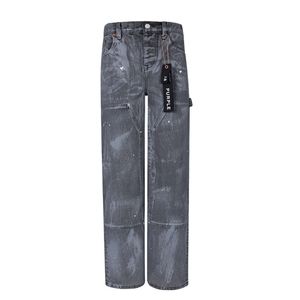 Jeans de grife de jeans de designer de homens roxos Brand de jeans roxos Novo High Street Hip Hop Streetwear Knee Washed and Patch Jeans Menas de calça de moda