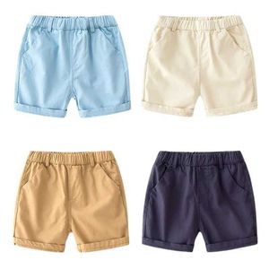 Shorts Summer Fashion 2 3 4 5 6 8 10 år 90-140 cm Pure Cotton Sports Solid Color Mens Thin Elastic Shorts D240516