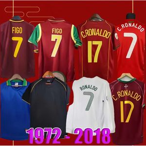 Retro Fan 1998 1999 Ronaldo Soccer Maglie 2000 2002 2004 2006 2012 16 18 Portogallo Pauleta Rui Costa Figo J.moutinho Nani Pepe Quaresma Portugieser Shirt