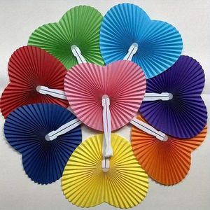 Decorative Figurines 6pcs Round Folding Handheld Paper Accordion Fans Assortment Party Favor Wedding Birthday Celebration Supplie