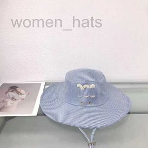 Wide Brim Hats & Bucket designer Triumphal Arch striped fisherman hat, women's basin large brim sun protection and face blocking Korean version beach versatile hat S3SX