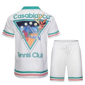 Casablanca mens shorts och t shirt set herrar set mode semester par utskrift designer t-shirt avslappnad kort ärmskjorta