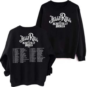 Felpa con cappuccio maschile Jelly Roll Music Creewneck Hoodie The Gailly Broken Tour 2024 Jelly Roll Merch Felpa di grandi dimensioni T240515