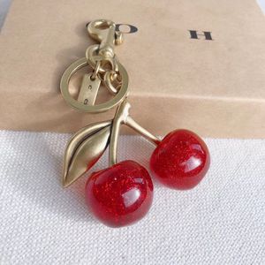 Key Rings Bag Parts Accessories Handbag pendant keychain women's exquisite Internet-famous crystal Cherry car accessories high-grade pendant