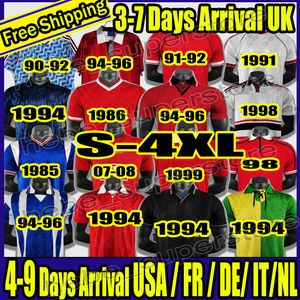 S-4XL 1998 Роналду Ретро Ретро футбольные майки Giggs Scholes Cantona Camiseta Maillot Vintage Classic Football Kit Kit Uniform De Foot Jersey 1992 94 96 98 03 04 07 08 Рубашка