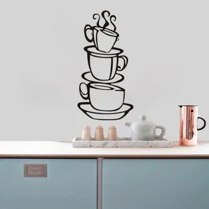Wandaufkleber Kaffeetassen Muster für Küchen Esszimmer Lounge Shop Home Dekoration DIY Wandtaste