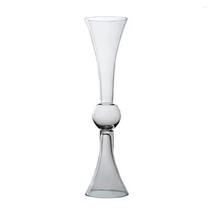 Placas decorativas Vaso de flor de vidro de alta qualidade Decoração de vidro Vaso claro para as peças centrais da mesa