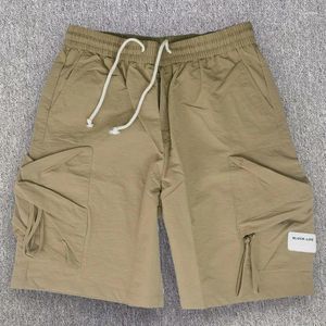 Shorts masculinos Multi Pocket Sport Summer Solid Color Simple Loose Seco rápido Casual Sports Five Ponts Streetwear