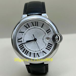 Herren hochwertige Uhr Cal.049 Automatische mechanische Bewegung 42,1 mm Saphir wasserdichtes Ripple Dial Premium Leder