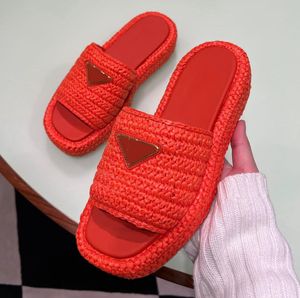 Designer Sandale Frau Tazz Tasman gewebt Rattan Slipper Gummi-Maultier flacher Mule Luxus-Folie für Damenbecken-Rutsche Schwarze Damenplattform Casual Schuh, Whith Box Size35-42