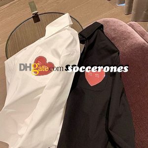 Trendy Couple Embroidery Blouses 2024 Summer Letter Women Designer Blouses Heart Graphic Long Sleeves Shirts