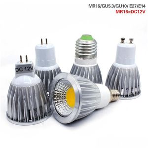 LED-Lampen-Cob-Spotlight 9W 12W 15W Lichter E27 E14 GU10 GU5.3 AC85-265V MR16 DC12V BBS DROPBELICHT LEGELN DHZOS