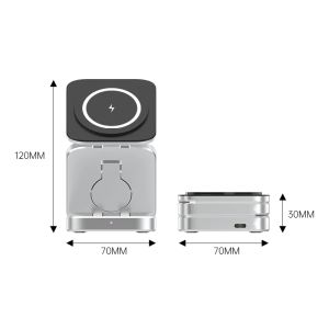 3 I 1 vikbar magnetisk trådlös laddningsstativ för iPhone Airpods 3/2 station dockas snabb laddningshållare
