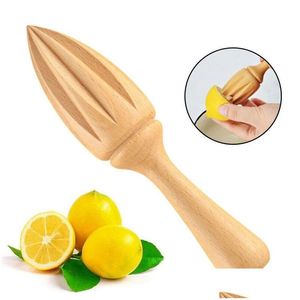 Fruktgrönsaksverktyg Beech Lemon Juicer Manuellt trä Squeezer Orange Citrus Juice Extractor Reamer Kitchen Drop Delivery Home G DHCTO