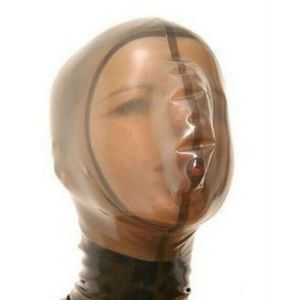 100% Latex Rubber Coffee Masquerade Halloween Cosplay Party Hood 0.4mm XS-XXL-fetish