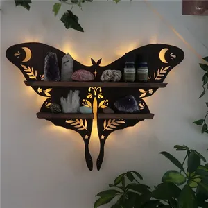 Dekorativa plattor Moth Lamp Crystal Shelf Fjäril