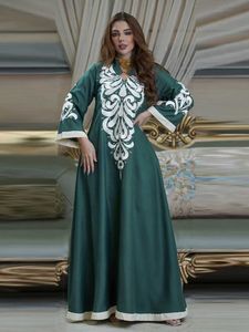 Roupas étnicas Ramadan Eid Robe Abaya Dress for Women Bordado Partido Longo Vestidos para Oração Kaftan Abaya Dubai Turquia Arábica Islam Indiana T240515