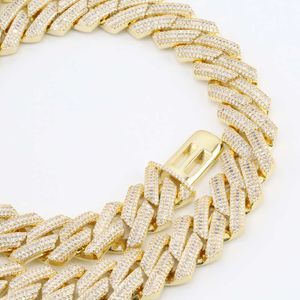 Pass Diamond Tester Couture Jewelry Solid Sier Baguette Bracelet Iced Out 16Mm Moissanite Cuban Link Chain