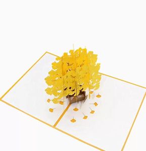 3Dグリーティングカードゴールドイチョウの葉の木のポップアップママ妻誕生日ありがとうValentine039S Day KidsGIF3365932おめでとうございます