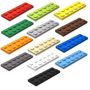 Altri giocattoli 20 blocchi di costruzione fai -da -te sottili blocchi digitali 2x6 punti 12 colori educativi di dimensioni creative compatibili con 3795 giocattoli per bambini S245163 S245163