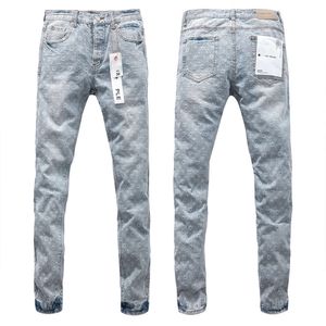 パープルブランドバイカーメンズジーンズデザイン男女のための新しいデザイナージーンズ品質デニムファブリックアメリカンハイストリート刺繍ジーンズトレンディファッションズボン