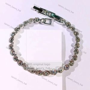 Swarovski Jewelry Armband Enkelt och fashionabla designer Swar Tennisarmband Personlig rundknapp Single Row Diamond Armband Swarovski Armband 04A