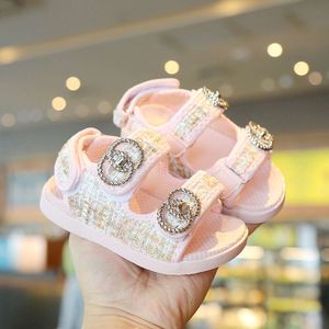 Children Girls Kids Sweet Princess Shoes For Party Wedding Flat Sandals French Style Chic Summer Fashion 2024 New L2405