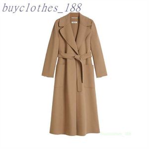 Women's Mid-length Trench Coat Maxmaras Wool Blend Coat Italian Brand Women's Luxury Coat High Quality Cashmere Coat 8amv