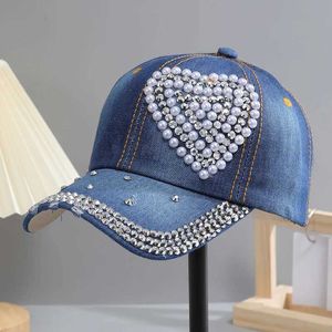 Czapki kulkowe błyszczącego rhinestone baseball czapka odpowiednia dla kobiet regulowana wygodna modna modna zewnętrzna B240516