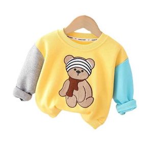 Pullover New Spring Summer Autumn Girls Baby Clothing Boys Fashion Cartoon Long Sleeved T-shirts Childrens Casual Clothing Childrens Sportwearl240502