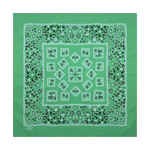 Bandanas Durag Green Cotton Square Bandana Scarf High Quality New Design Hip Hop Scarf Tryckt pannband Paisley Boys/Girls Gift J240516