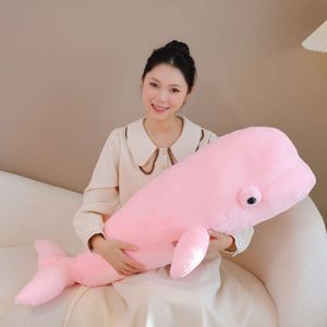 Big Plush Stuffed Animal Plushies Pink/White Toy Pillows for Kids Kawaii Long Whale Toys For Girls Gifts