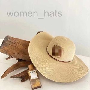 قبعات واسعة من القبعات دلو مصممة مصمم ~ نساء صيف الشاطئ النزهة حماية الشمس كبيرة الحافة قبعة القش ~ بسيطة وعصرية DHEF