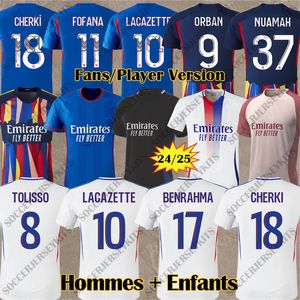 Maillot de Foot Lyon Jersey 24 25 Benrahma Sarr Nuamah Maillot ol aouar tagliafico koszulki piłkarskie 2024 maillot lyonnais poter traore man Kids