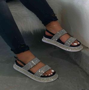 2020 Summer Beach Bling Crystal Rome Ladies Sandals Rhinestone Platform Mixed Color Clotouts Tedges Women Sandals Shoes Woman T20033573541